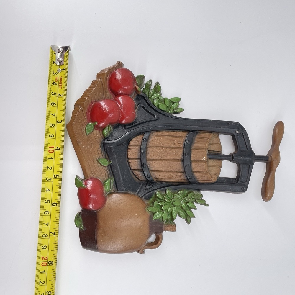 Vtg 1978 HOMCO Metal 2 Pc. Corn Grinder Apple Cider Press Kitchen Wall Decor 9" - Picture 10 of 12